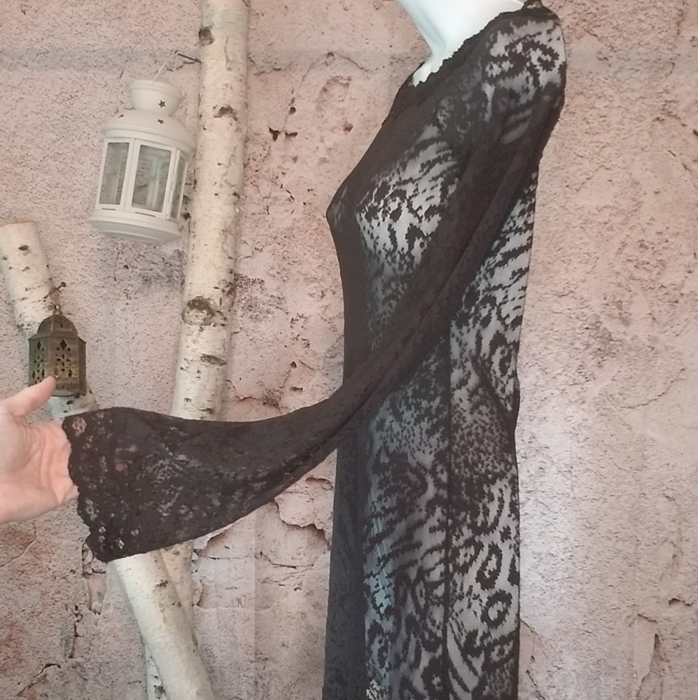 Retro 90s Victoria's Secret small black sexy lingerie dress - Picture 2 of 6